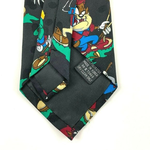 Looney Tunes Mania Men's Novelty Tie: Daffy, Bugs, Marv, Taz Playing Golf. 1995 - Picture 4 of 4